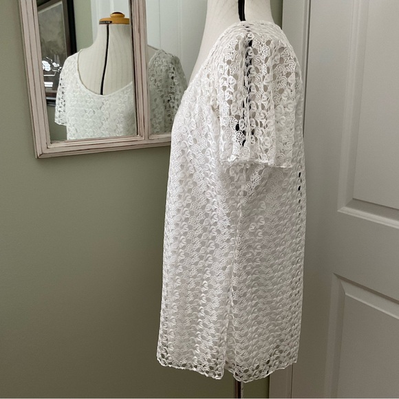 LILY MORGAM, WHITE LACE BLOUSE    SIZE: XL - Picture 3 of 9